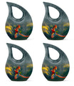 10-inch Macaw Parrot Urn with Cross Drop Design