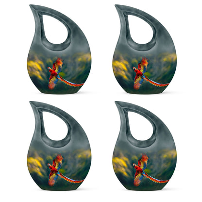 10-inch Macaw Parrot Urn with Cross Drop Design