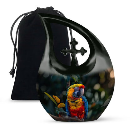 Macaw Parrot Cross Drop design urn