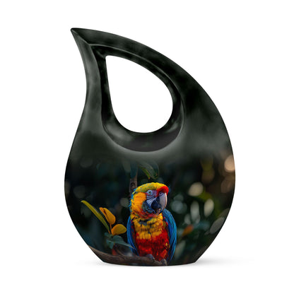 Macaw Parrot Cross Drop design urn