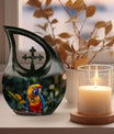 Macaw Parrot Cross Drop design urn
