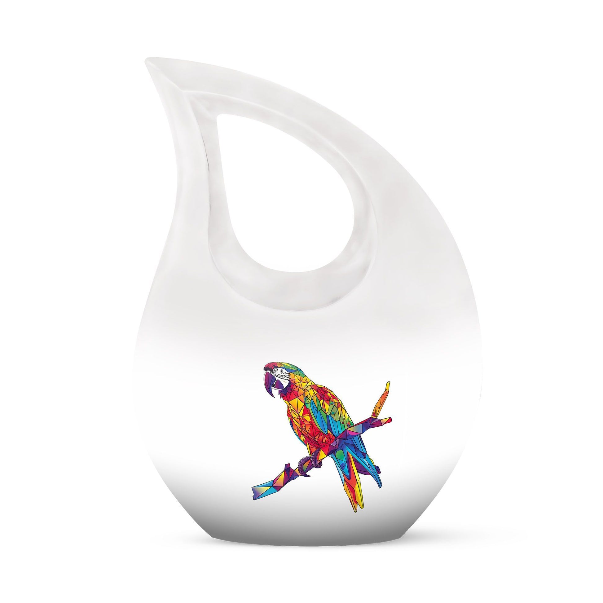 10 inch Cross Drop Macaw Parrot Urn, customizable medium 