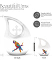 10 inch Cross Drop Macaw Parrot Urn, customizable medium 