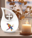 10 inch Cross Drop Macaw Parrot Urn, customizable medium 