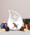 10 inch Cross Drop Macaw Parrot Urn, customizable medium 
