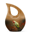 10-inch Macaw Parrot Urn, Cross Drop design in Aluminium, 