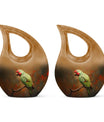 10-inch Macaw Parrot Urn, Cross Drop design in Aluminium, 