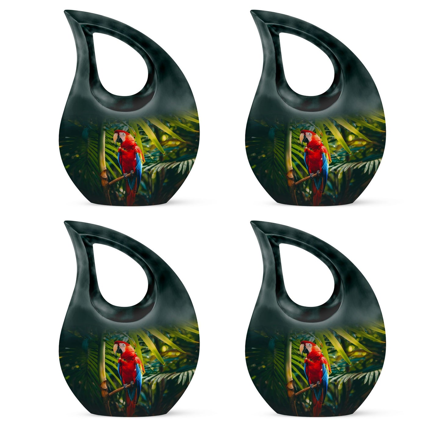 Large 10 inch Macaw Parrot Cross Drop Design Urn  