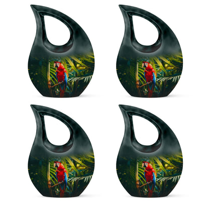 Large 10 inch Macaw Parrot Cross Drop Design Urn  