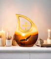 Eagle themed Medium Size Cross Drop memorial urn 