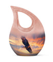 Eagle Urn with Cross Drop Design, Large Memorial Urn for