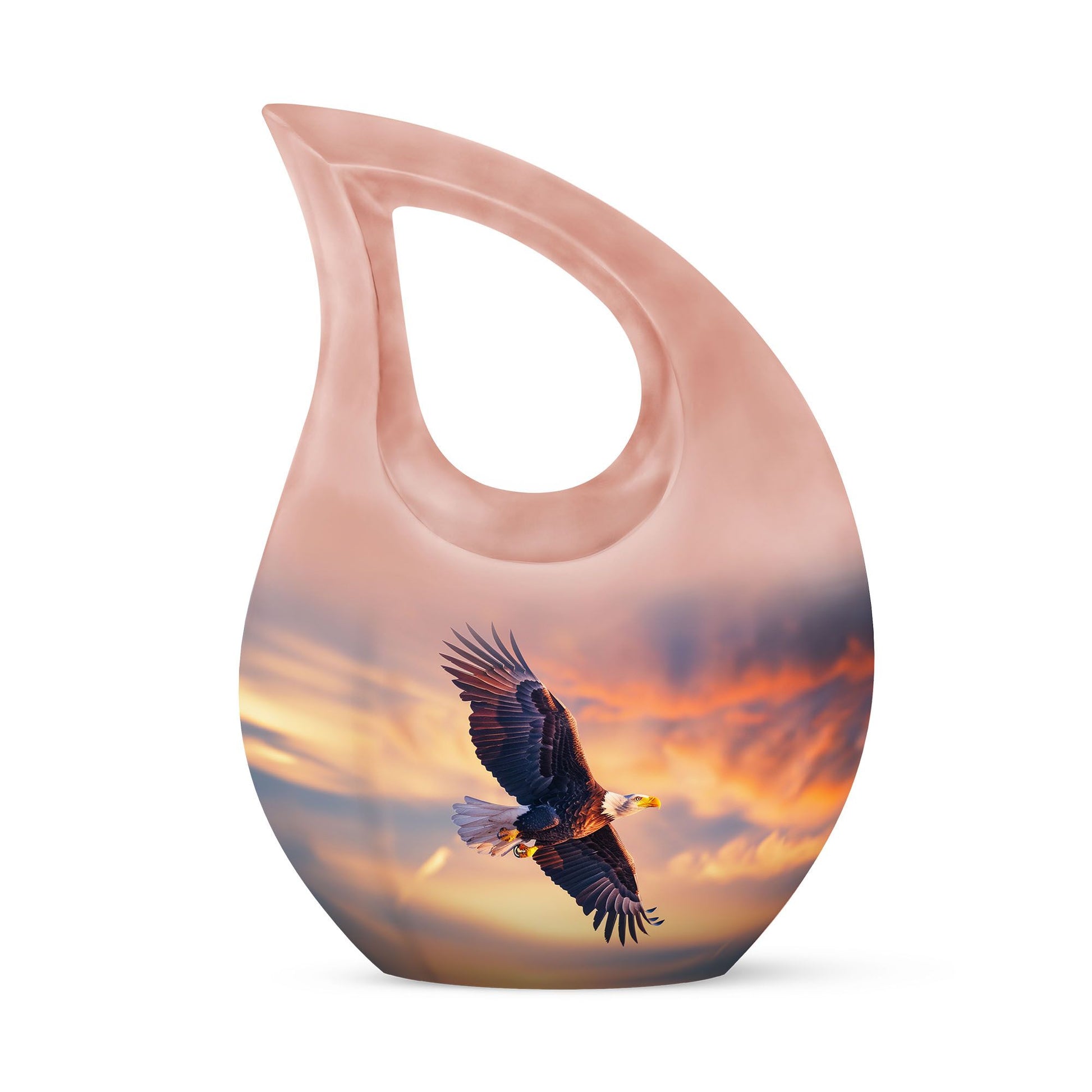 Eagle Urn with Cross Drop Design, Large Memorial Urn for