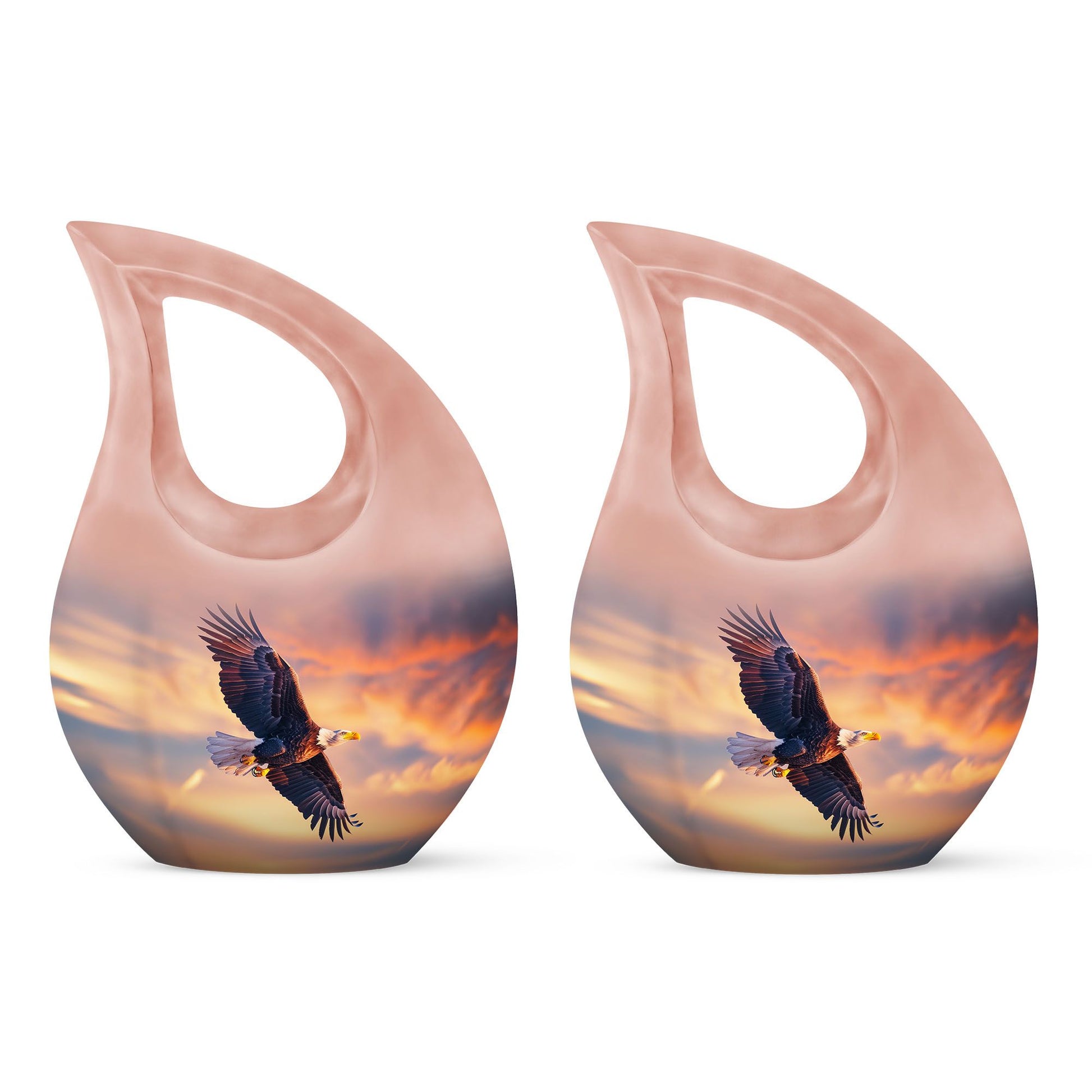 Eagle Urn with Cross Drop Design, Large Memorial Urn for