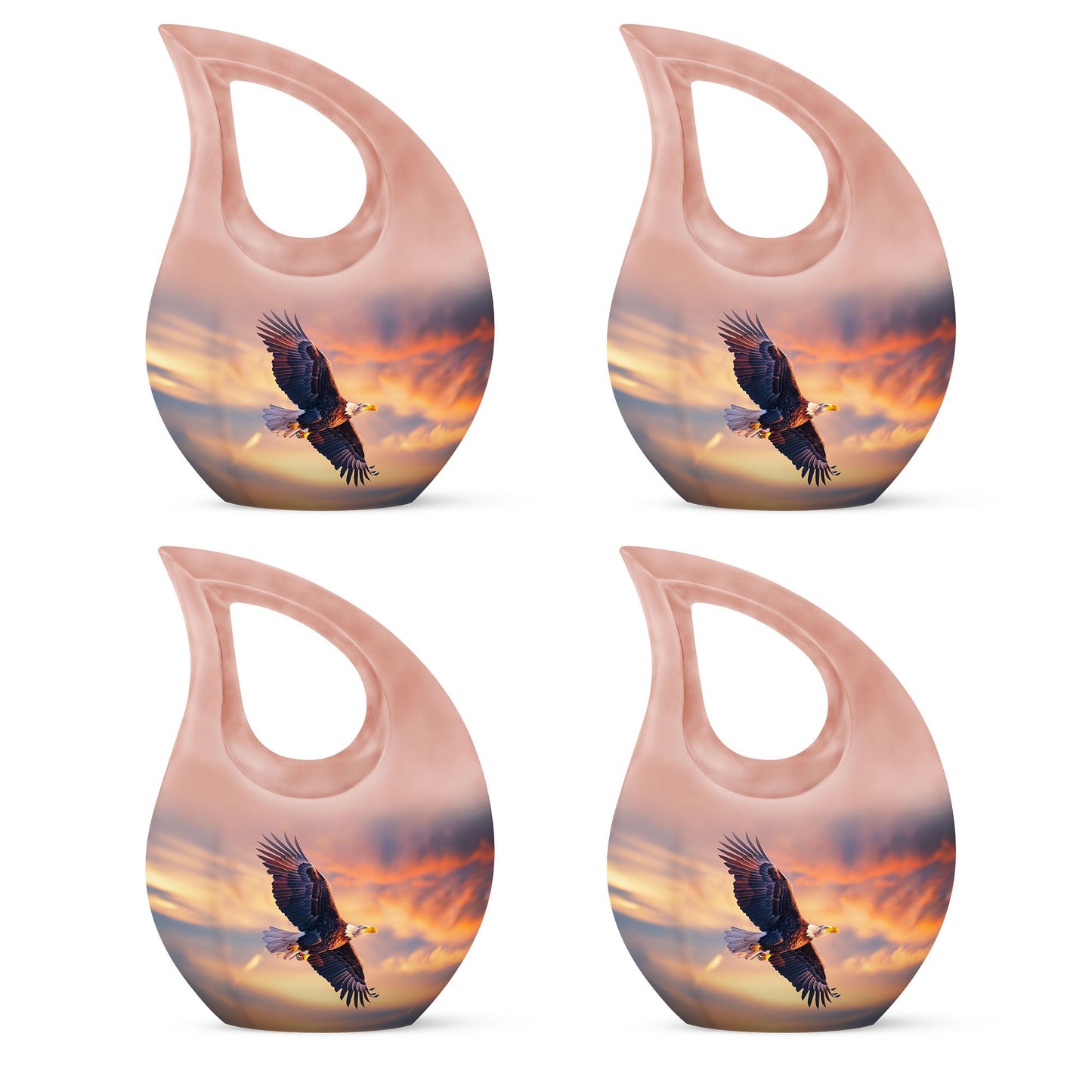 Eagle Urn with Cross Drop Design, Large Memorial Urn for