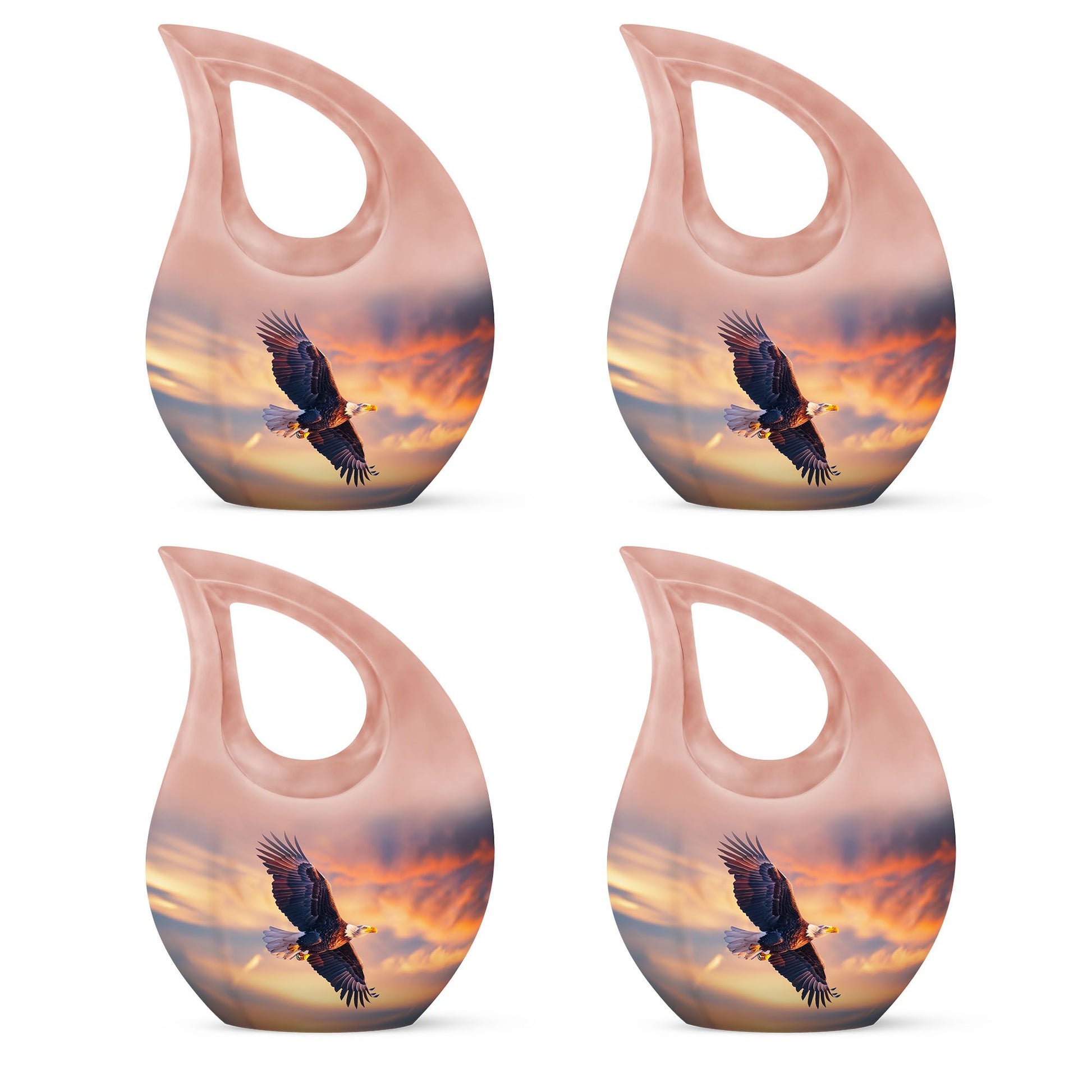 Eagle Urn with Cross Drop Design, Large Memorial Urn for