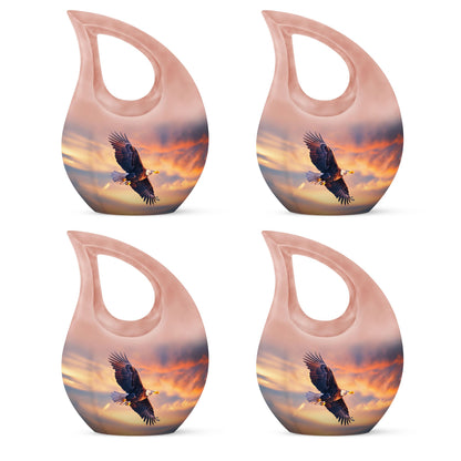 Eagle Urn with Cross Drop Design, Large Memorial Urn for