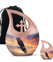 Eagle Urn with Cross Drop Design, Large Memorial Urn for