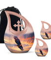 Eagle Urn with Cross Drop Design, Large Memorial Urn for