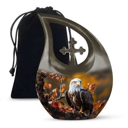 Personalized Eagle Cremation Urn for Human Ashes - 10-inch, 200 cu in - Yatskia
