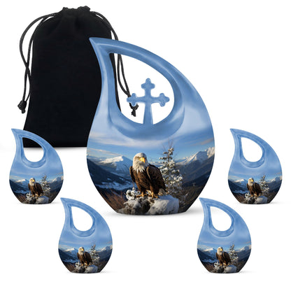 10 inch Eagle Urn with Cross Drop design, extra large 