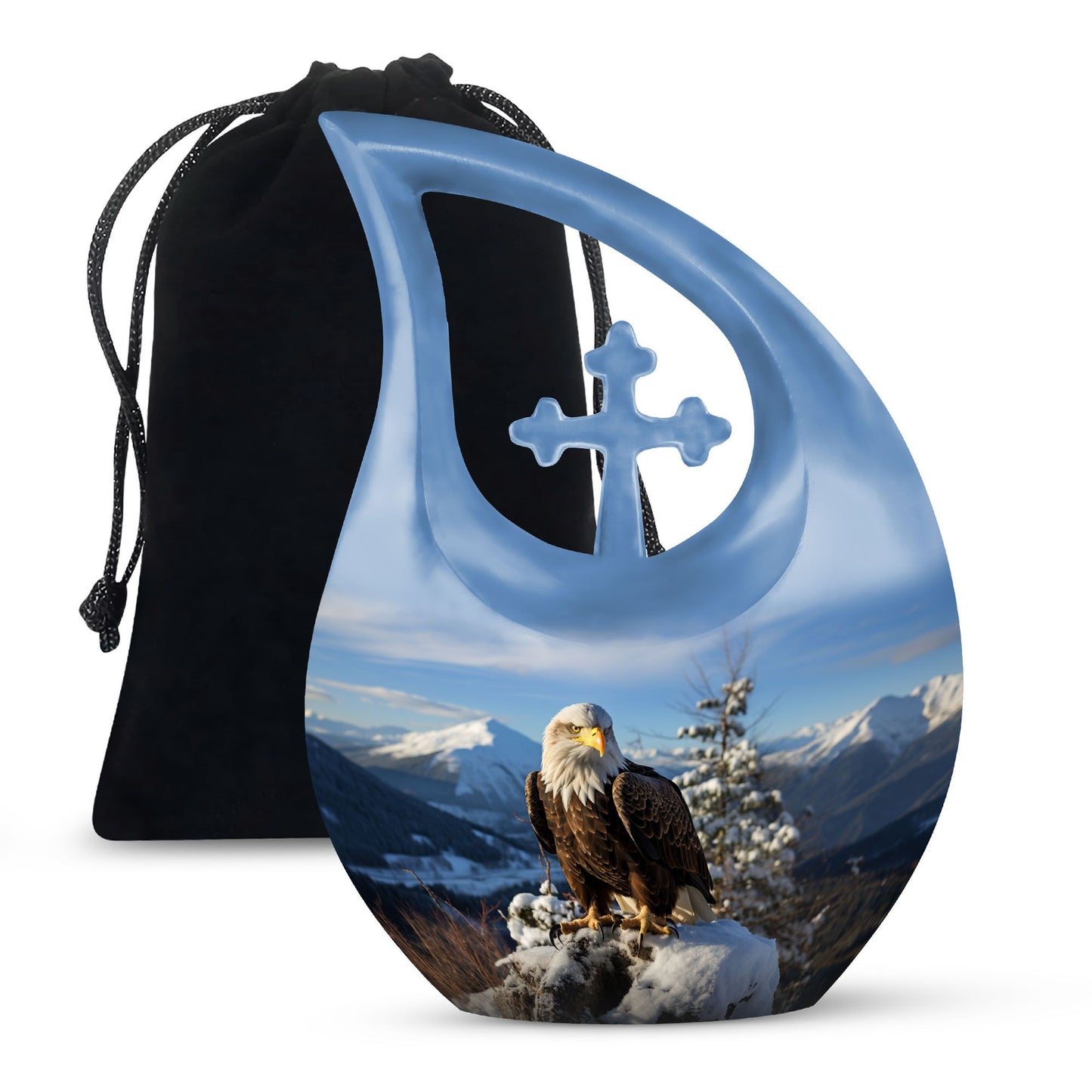 Personalized Eagle Keepsake Urn for Human Ashes - 10-inch, 200 cu in - Yatskia
