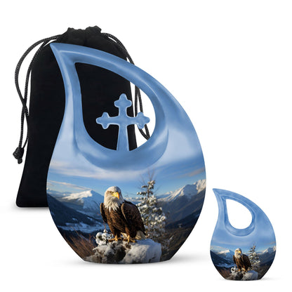 Personalized Eagle Keepsake Urn for Human Ashes - 10-inch, 200 cu in - Yatskia