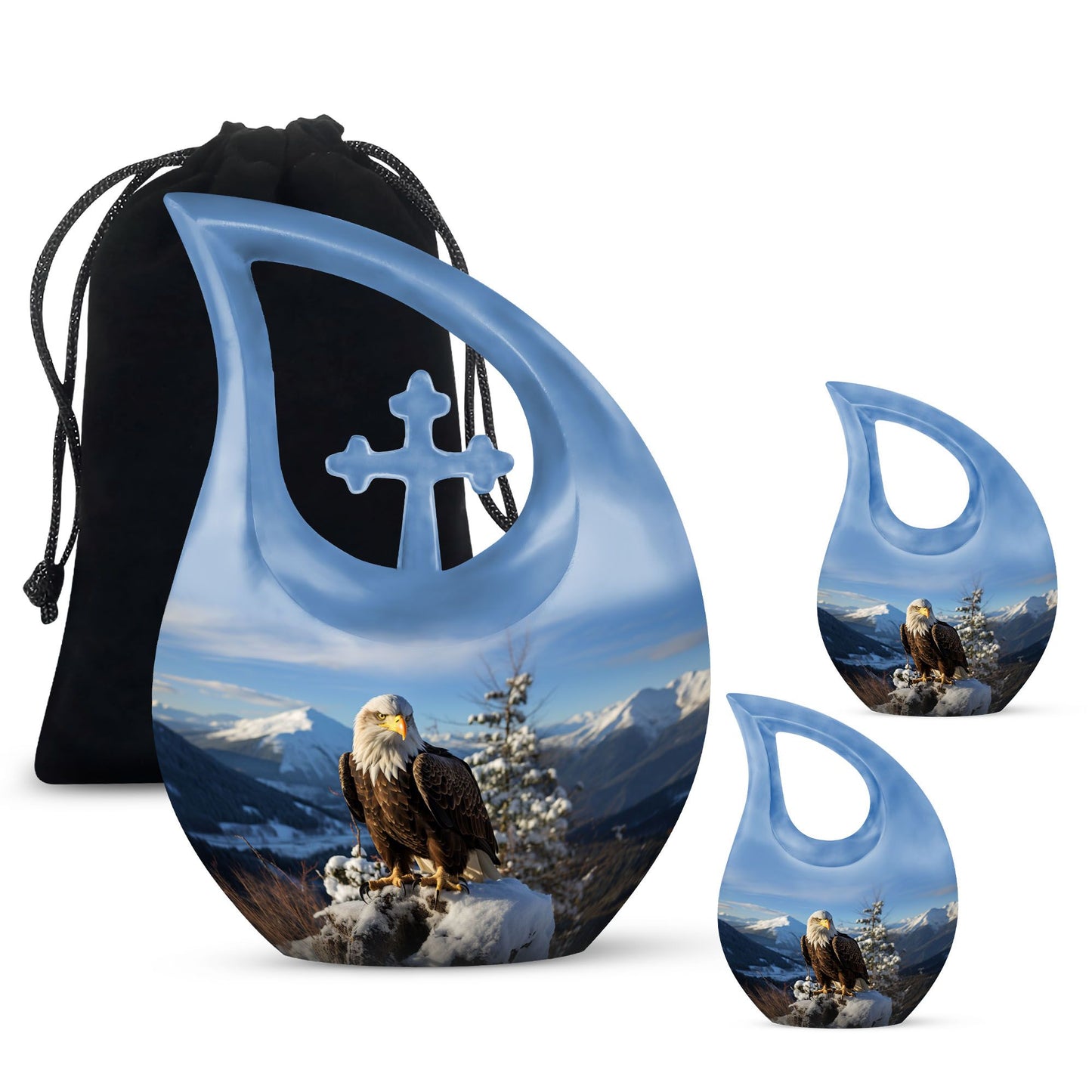 Personalized Eagle Keepsake Urn for Human Ashes - 10-inch, 200 cu in - Yatskia