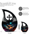 10-inch Eagle Urn featuring Cross Drop design, made 
