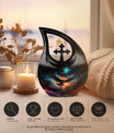 10-inch Eagle Urn featuring Cross Drop design, made 