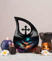 10-inch Eagle Urn featuring Cross Drop design, made 