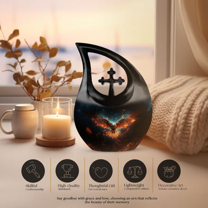 Large Cross Drop Eagle Urn  keepsake cremation urn