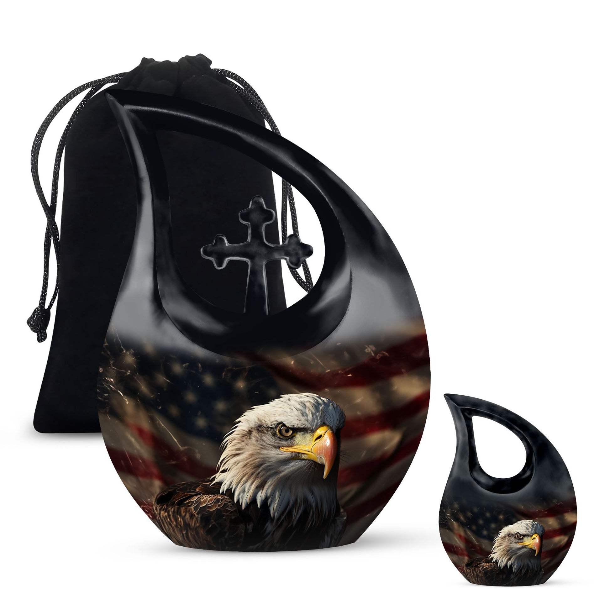 Eagle Theme Large Urn With 1 Keepsake Urn