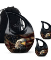 Eagle Theme Large Urn With 2 Keepsake Urn
