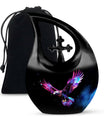 10-inch Eagle Urn with Cross Drop design, personalized 
