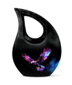 10-inch Eagle Urn with Cross Drop design, personalized 