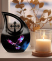 10-inch Eagle Urn with Cross Drop design, personalized 