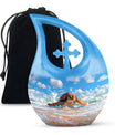 10 inch Turtle urn with Cross Drop design, 