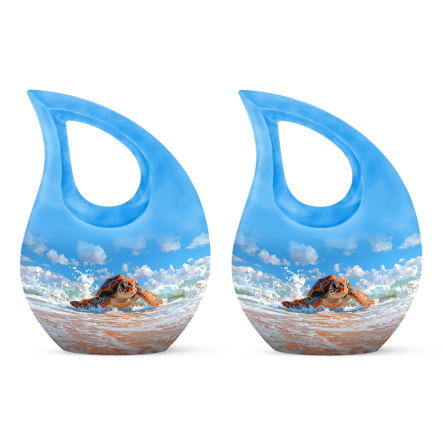 10 inch Turtle urn with Cross Drop design, 