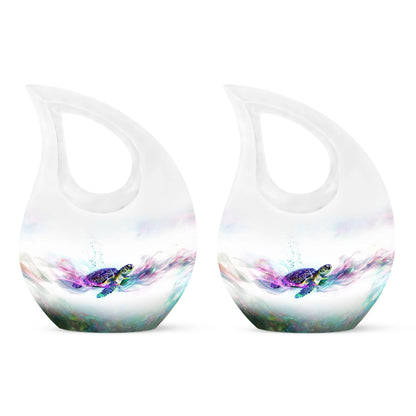 10-inch Turtle Urn, Cross Drop design, 