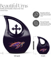 10 inch Turtle themed Cross Drop design urn,