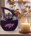 10 inch Turtle themed Cross Drop design urn,