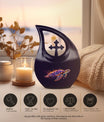 10 inch Turtle themed Cross Drop design urn,