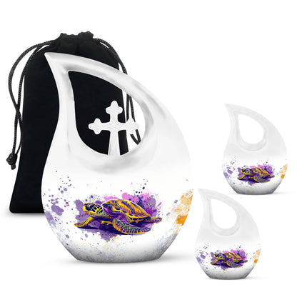 Turtle Theme Large Urn With 2 Keepsake Urn