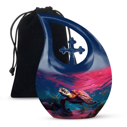 Personalized Turtle Cremation Urn for Women - 10-inch, 200 cu in - Yatskia