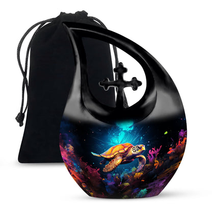 Personalized Turtle Cremation Urn for Human Ashes - 10-inch, 200 cu in - Yatskia