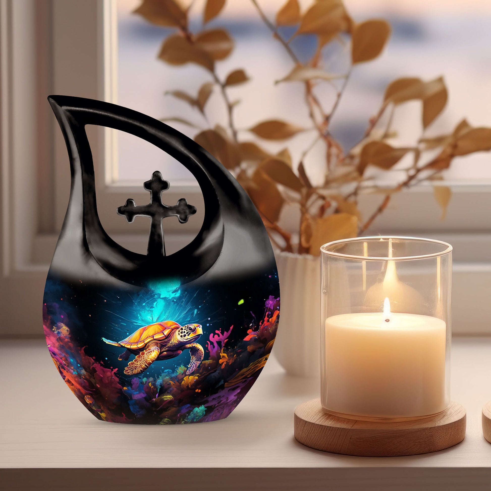 10 Inch Aluminium Turtle Urn featuring 