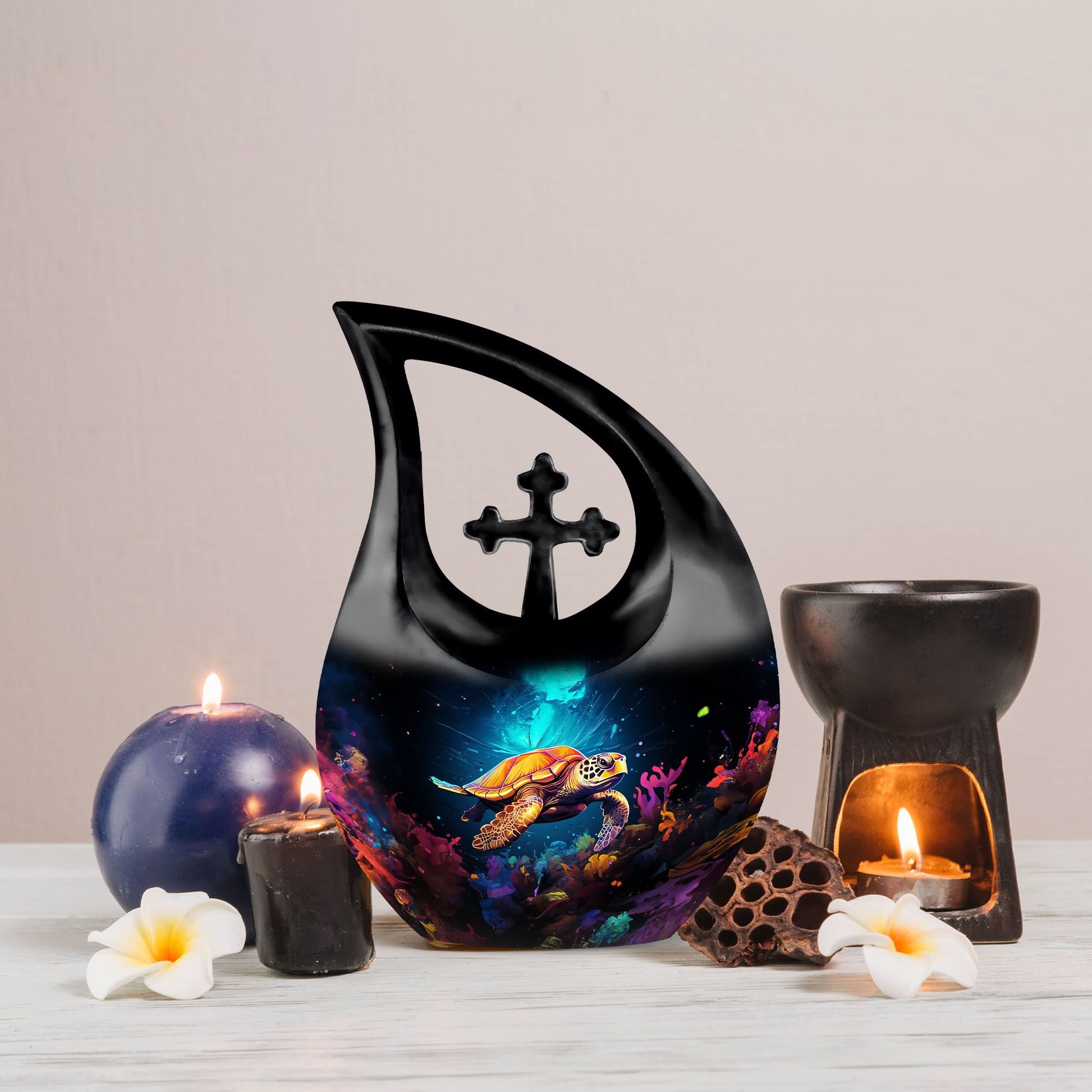 10 Inch Aluminium Turtle Urn featuring 