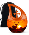 Deer Urn with Cross Drop design,
