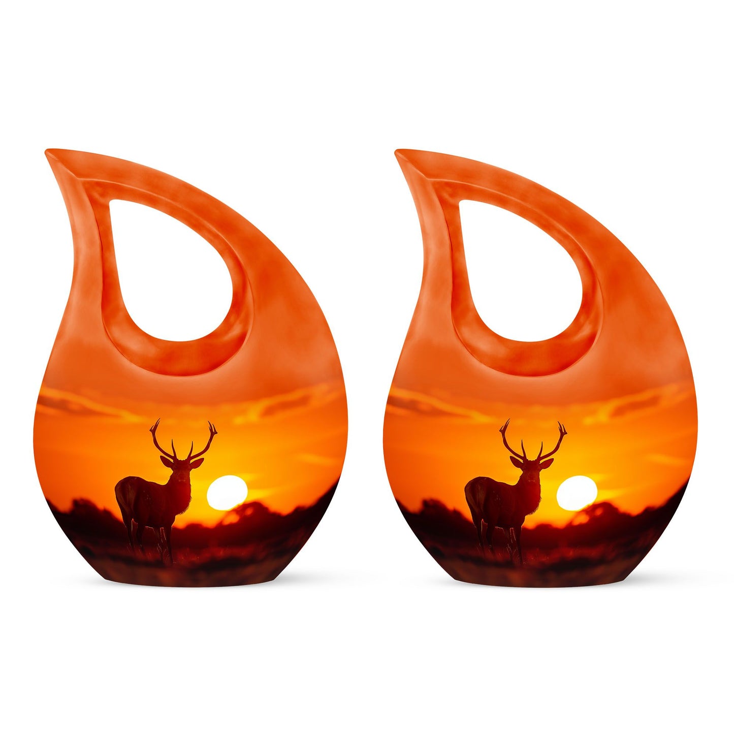 Deer Urn with Cross Drop design,