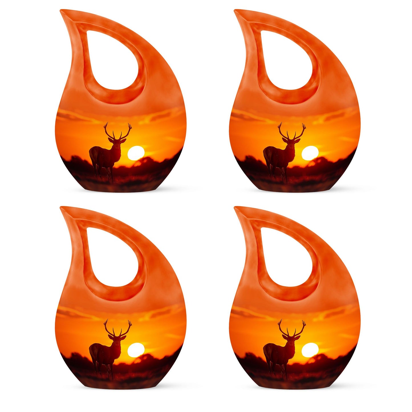 Deer Urn with Cross Drop design,